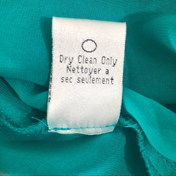 Anthropologie Sachin + Babi Teal Flocked Speckle Dress Silk Polka Dot Size 6 - Picture 9 of 9